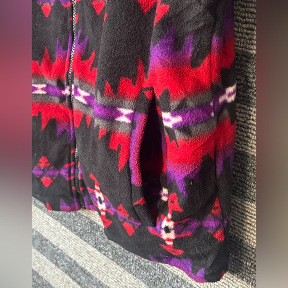 Chaps Sport Southwest Aztec Print Full-Zip Fleece Vest Women’s 1X EUC - Picture 3 of 7